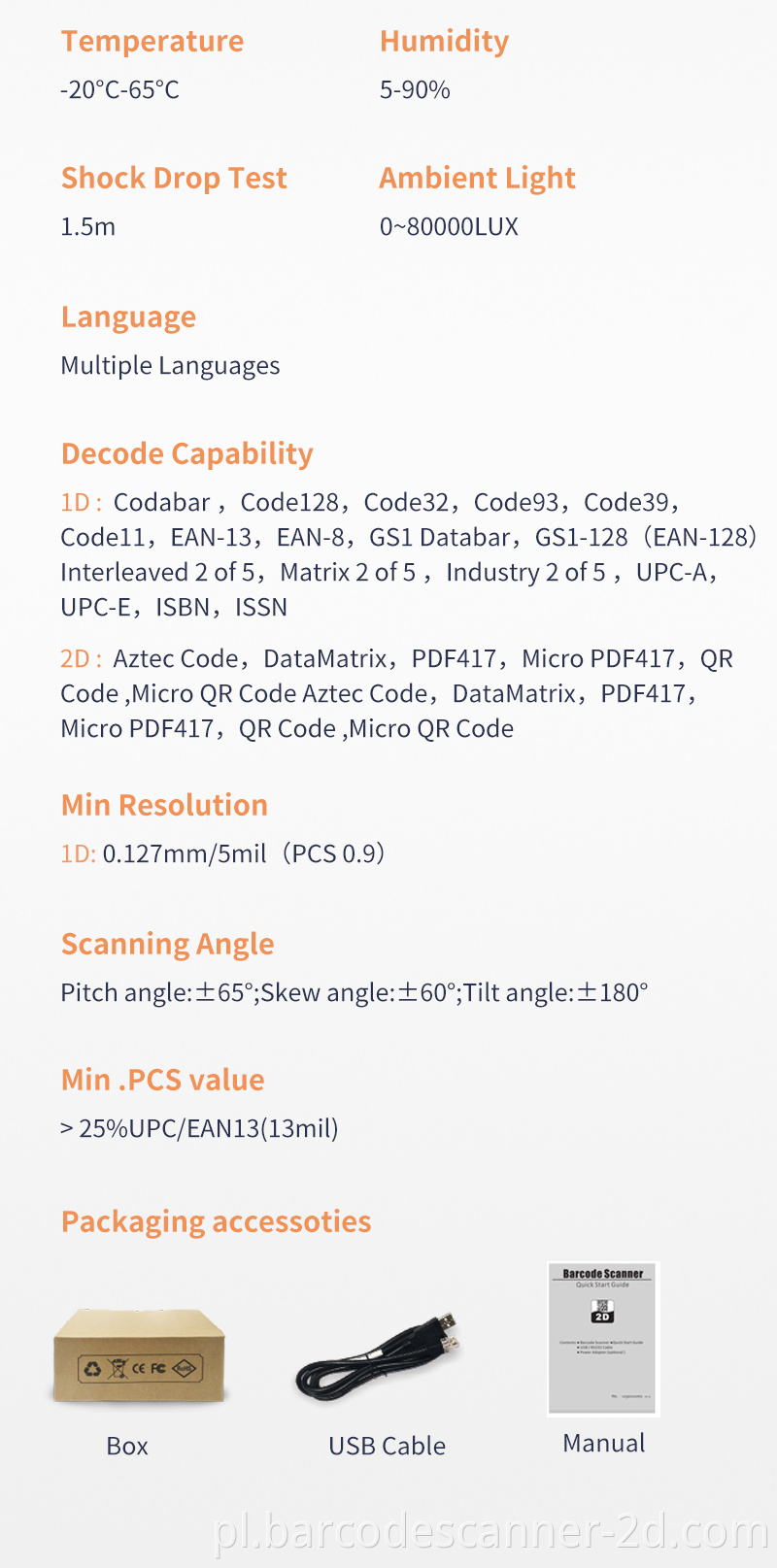 Skaner kodów kreskowych barcode scanner